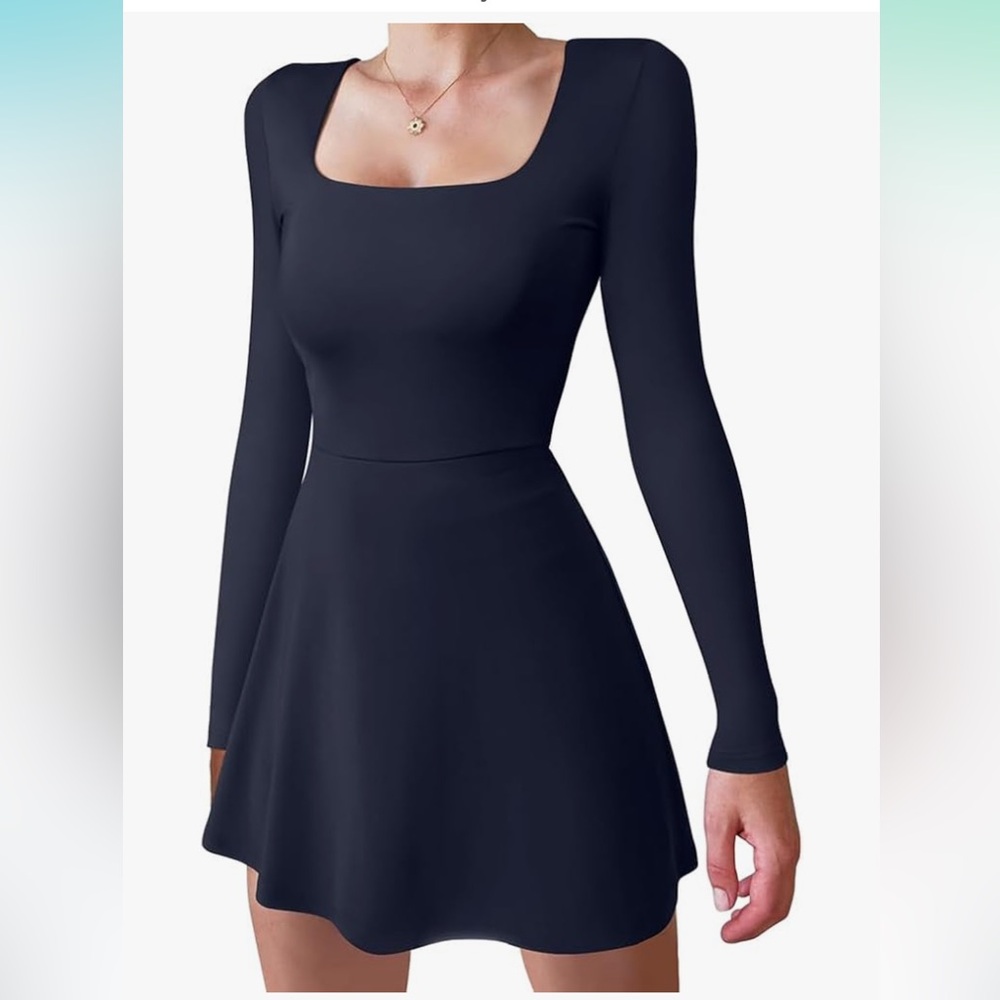 Mini Skater Dress With Built-In Short
